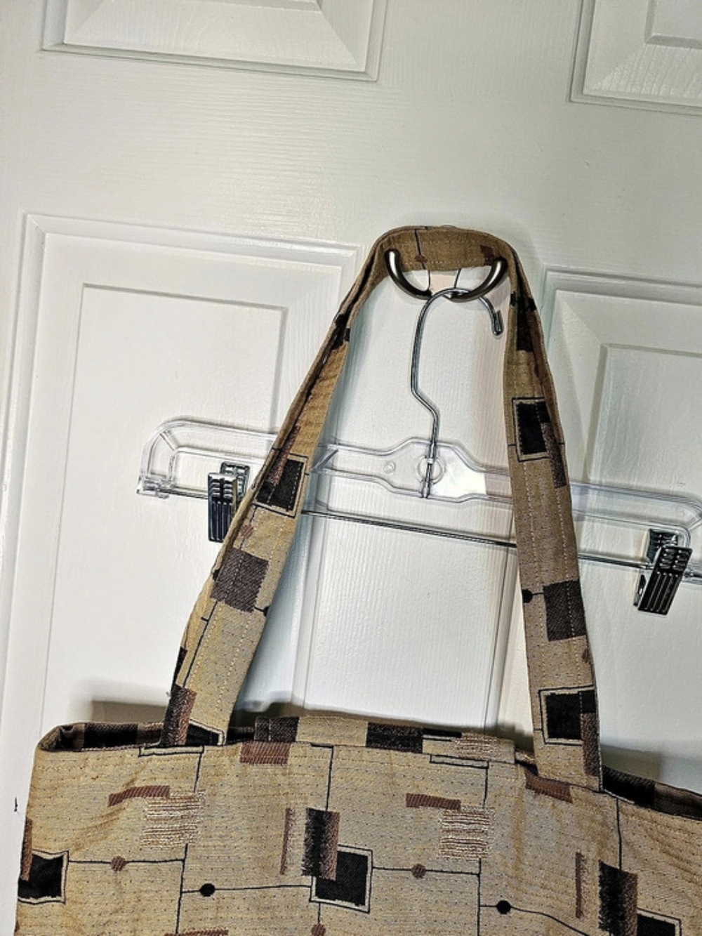 Suruchi Geometric Tote in Brown & Tan OS - Picture 6 of 15